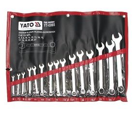 YATO KLUCZE PŁASKO-OCZKOWE 15 elem. 6-27mm. ETUI   0065
