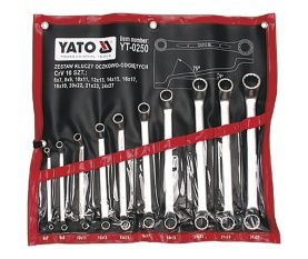 YATO KLUCZE OCZKOWO ODGIĘTE 10 elem. 6-27mm ETUI 0250