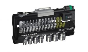 WERA TOOL-CHECK ZESTAW NASADEK + BITY + GRZECHOTKA  + UCHWYT RAPIDATOR 28 elem. 1/4\