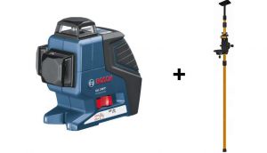 BOSCH LASER KRZYŻOWY 3- PŁASZCZYZNOWY GLL3-80P + TYCZKA LP12-UM