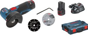 BOSCH SZLIFIERKA GWS 10,8-76 V-EC 2x2,5 Ah + L-BOXX