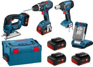 BOSCH ZESTAW NARZĘDZI 4 x 18 V-LI + WALIZKA DR5