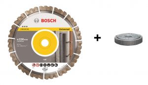 BOSCH TARCZA DIAMENTOWA *** 230 x 22,3 SEG UNIV + NAKRĘTKA SZYBKOZACISKOWA DO SZLIFIEREK KĄTOWYCH