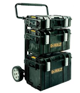 DEWALT ZESTAW 3 SKRZYŃ TOUGH SYSTEM + WÓZEK