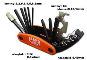 BAHCO MULTI ZESTAW ROWEROWY / KIESZONKOWE KLUCZE DO ROWERU