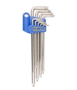 KING TONY KOMPLET TORXÓW Z OTWOREM EXTRA DŁUGIE T10 - T50 9 elem. 1127W UCHWYCIE PLASTIKOWYM