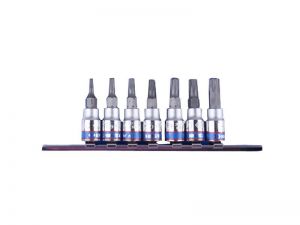 KING TONY KOMPLET NASADEK 1/4\ TORX Z OTWOREM 7 elem. 2037 T10 - T40