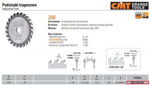 CMT PODCINAK TRAPEZOWY HM D=120 F=20 Z=20 K=3,1-4 LAMINAT, MDF