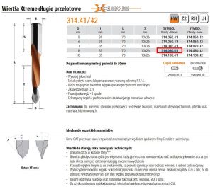 CMT WIERTŁO P HW D=8 I=35 L=70 S=10x26RH DŁUGIE, PRZELOTOWE, XTREME