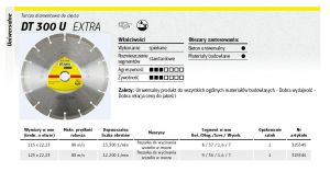 KLINGSPOR TARCZA DIAMENTOWA SEGMENTOWA 125 x 22,2mm DT300U, BETON