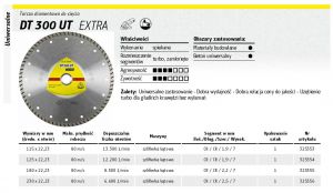 KLINGSPOR TARCZA DIAMENTOWA TURBO 125 x 1,9 x 22,2mm EXTRA DT300UT, BETON