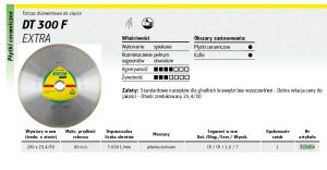 KLINGSPOR TARCZA DIAMENTOWA PEŁNA 200 x 1,6 x 30/25,4mm DT300F DO CERAMIKI