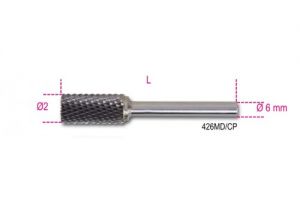 BETA PILNIK OBROTOWY Z WĘGLIKA SPIEKANEGO, WALCOWY  12 x 25 mm, TRZPIEŃ 6mm 426MD/CP12