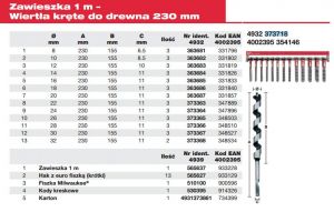 MILWAUKEE ŚWIDRY DO DREWNA ZESTAW NA ZAWIESZCE 38szt. 8-32mm x 230mm.