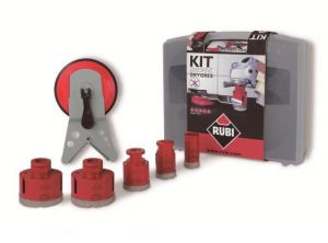RUBI ZESTAW DRY GRESS DO WIERCENIA NA SUCHO 28, 35, 43, 50 i 65 mm + PROWADNICA MULTIDRILL