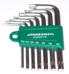JONNESWAY KLUCZ TORX TYP \L\ KOMPLET  7cz. KRÓTKIE    H08M07S