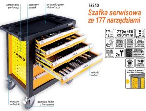 VOREL SZAFKA WARSZTATOWA 6-SZULFAD + 177szt. NARZĘDZI