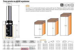 CMT FREZ NA PŁYTKI WYMIENNE Z ŁOŻYSKIEM HM D=19 I=48,3 L=99,8 S=12+G.ŁO