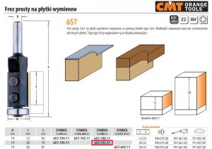 CMT FREZ NA PŁYTKI WYMIENNE Z ŁOŻYSKIEM HM D=19 I=30 L=74 S=8