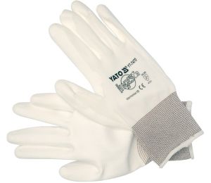 YATO RĘKAWICE NYLON/PU BIAŁE 10   7470