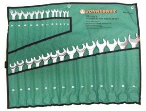 JONNESWAY KLUCZE PŁASKO-OCZKOWE KOMPLET 26szt. 6-32mm  W26126S