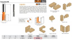 CMT FREZ PROSTY KRÓTKI HM D=20 I=20 L=50 S=8