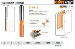 CMT FREZ PROSTY DŁUGI HM D=12 I=50,8 L=108 S=12