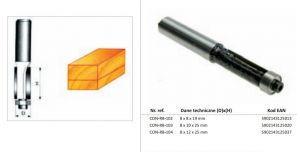 FREZ DO DREWNA PROSTY Fi=12 x 25mm TRZPIEŃ 8mm Z ŁOŻYSKIEM