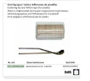 GROT ŁĄCZĄCY I TAŚMA TEFLONOWA DO PLASTIKU