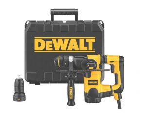 DEWALT MŁOTOWIERTARKA 800W AVC 2,8J + UCHWYT 3-SZCZĘKOWY, PIONOWY SILNIK, KUFER D25324K