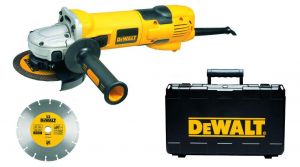 DEWALT SZLIFIERKA KĄTOWA 1500W 125mm REGULACJA OBROTÓW + KUFER + TARCZA DIAMENTOWA