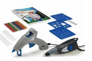 DREMEL ZESTAW PISTOLET DO KLEJENIA GG930JA + NARZĘDZIE DO GWAWEROWANIA ENGRAVER 290JC + AKCESORIA