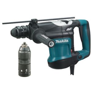 MAKITA MŁOTOWIERTARKA Z OPCJĄ KUCIA 850W 4,9J AVT HR3210FCT + UCHWYT CYLINDRYCZNY