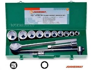 JONNESWAY ZESTAW KLUCZY  3/4\ 14elem. 6-KĄTNE 22-50mm WALIZKA METALOWA
