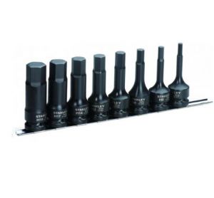 STANLEY NASADKI UDAROWE 1/2\ Z KOŃCÓWKĄ HEX / IMBUS 8 elem. 5 - 19mm.