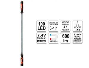 YATO LAMPA KOMORY SILNIKA LED MAGNES + HAK LI-ION 7,4V 2000 mAh  600 LUMENÓW
