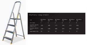 BAYERSYSTEM DRABINA ALUMINIOWA 120kg  6 STOPNI
