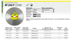 KLINGSPOR TARCZA DIAMENTOWA PEŁNA 125 x 22,2mm DT300F, CERAMIKA